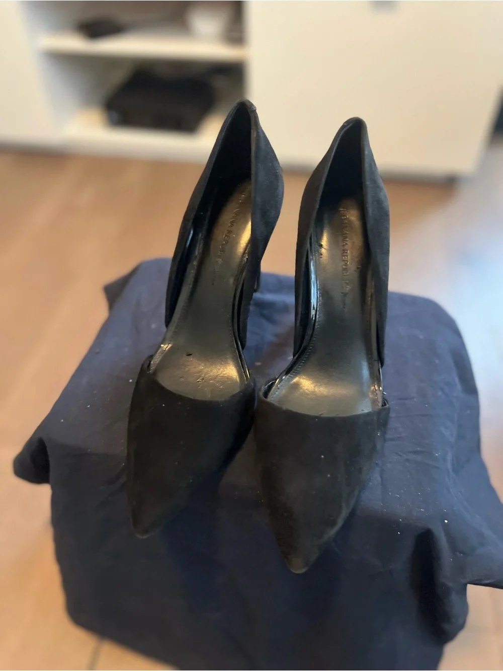 Banana Republic Black Pointed-Toe Suede Heels